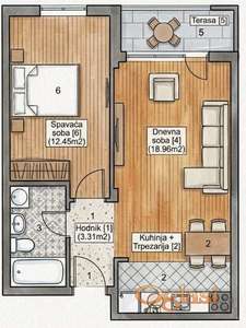PRODAJA DVOSOBNOG STANA  U IZGRADNJI-TELEP